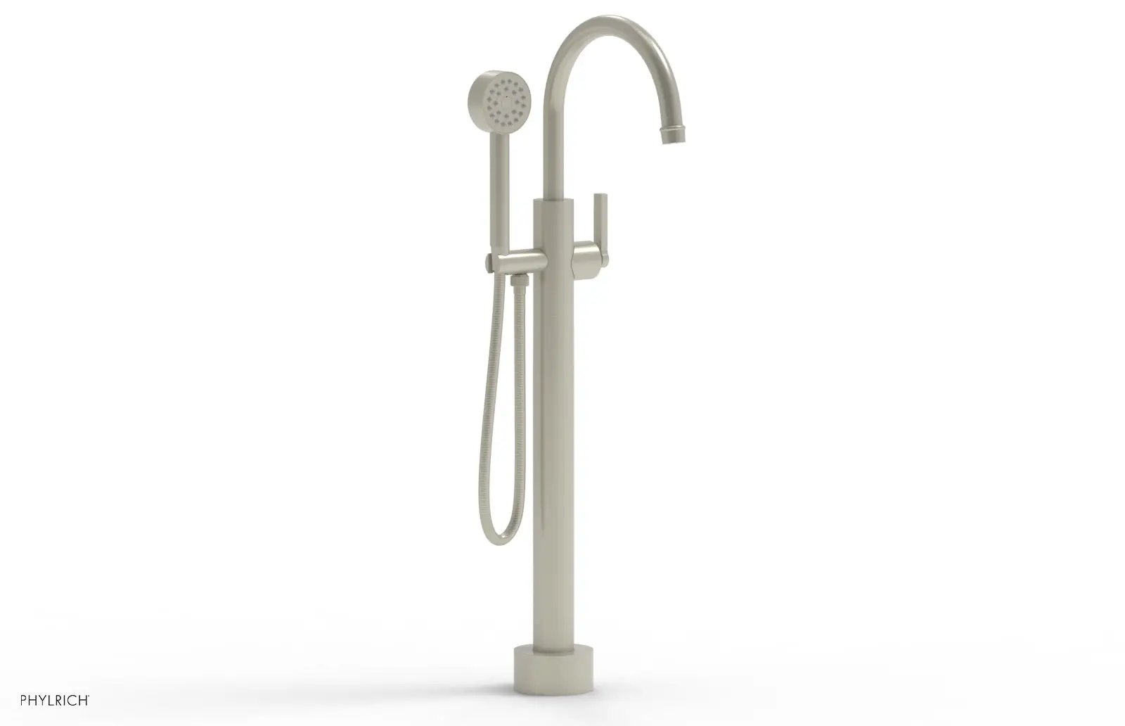 Phylrich HEX MODERN Low Floor Mount Tub Filler - Lever Handle with Hand Shower by Phylrich