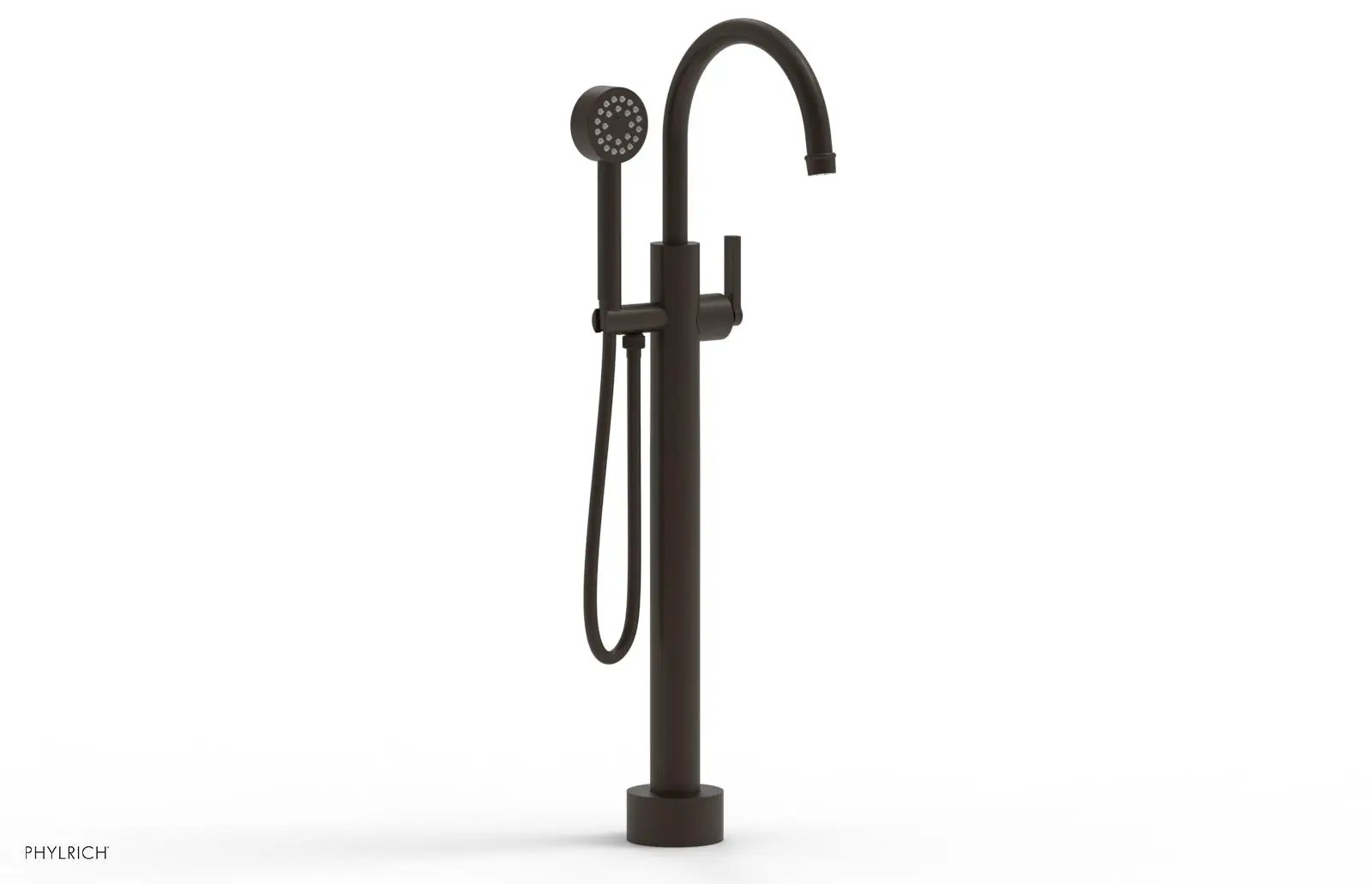 Phylrich HEX MODERN Low Floor Mount Tub Filler - Lever Handle with Hand Shower by Phylrich