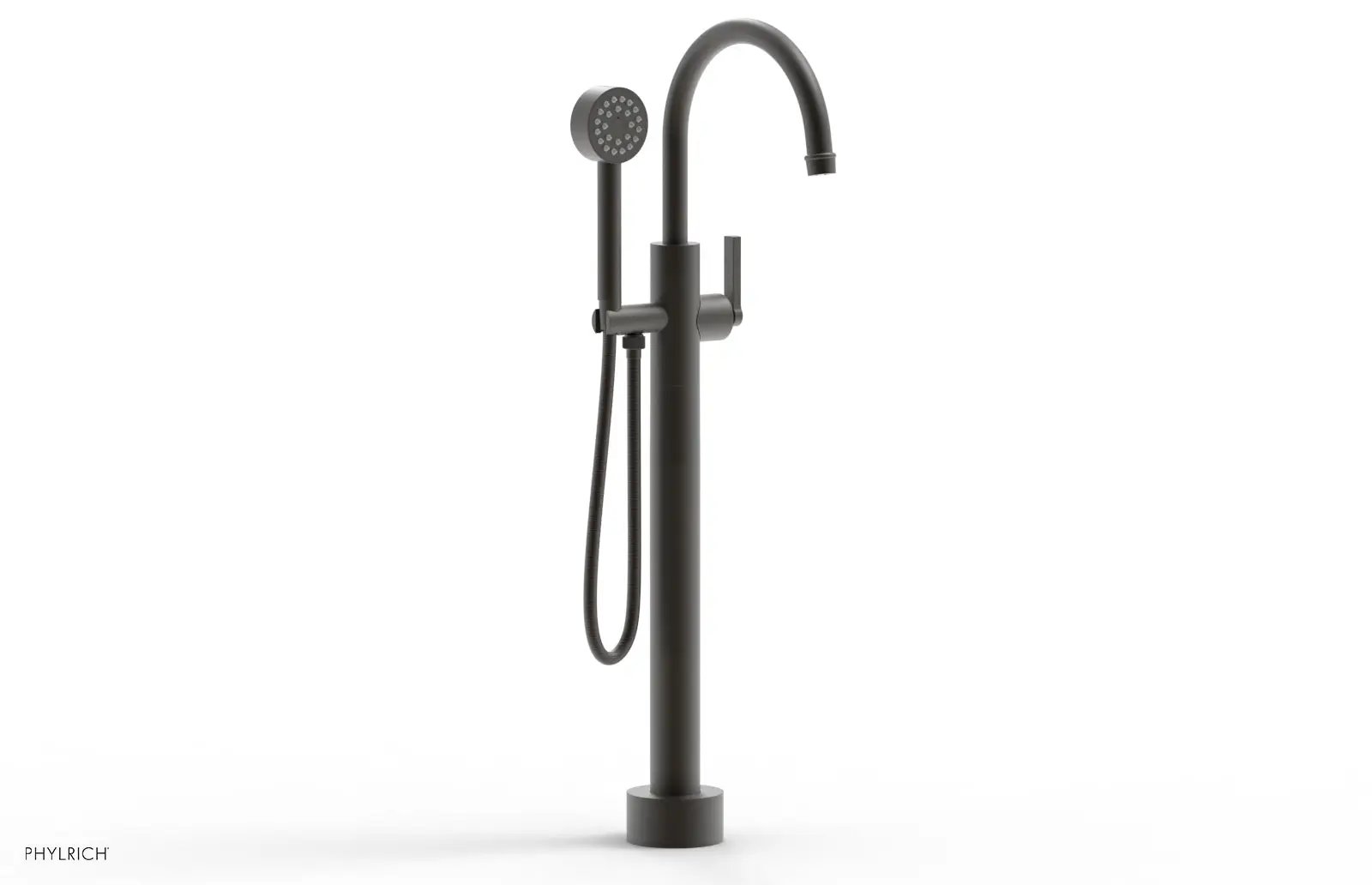 Phylrich HEX MODERN Low Floor Mount Tub Filler - Lever Handle with Hand Shower by Phylrich