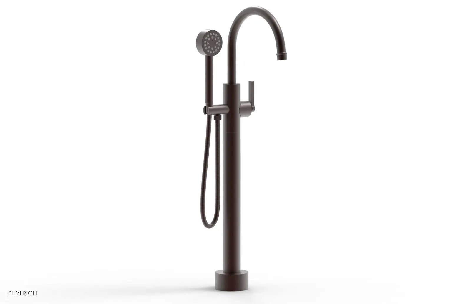 Phylrich HEX MODERN Low Floor Mount Tub Filler - Lever Handle with Hand Shower by Phylrich