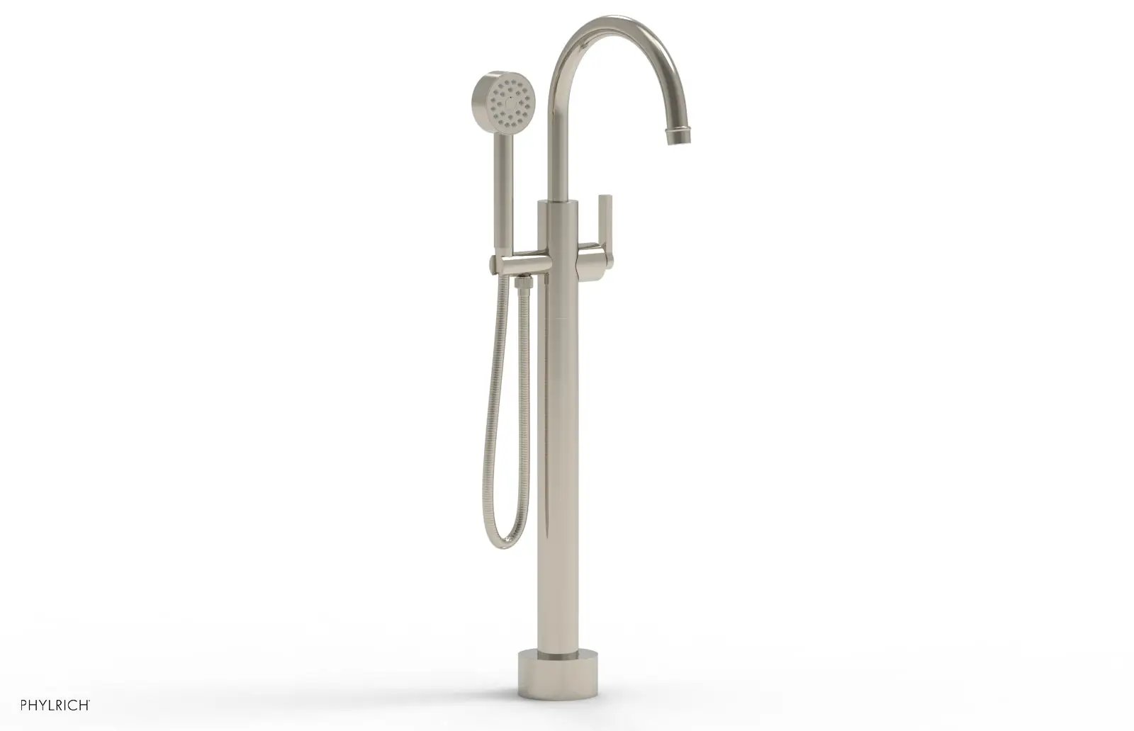 Phylrich HEX MODERN Low Floor Mount Tub Filler - Lever Handle with Hand Shower by Phylrich