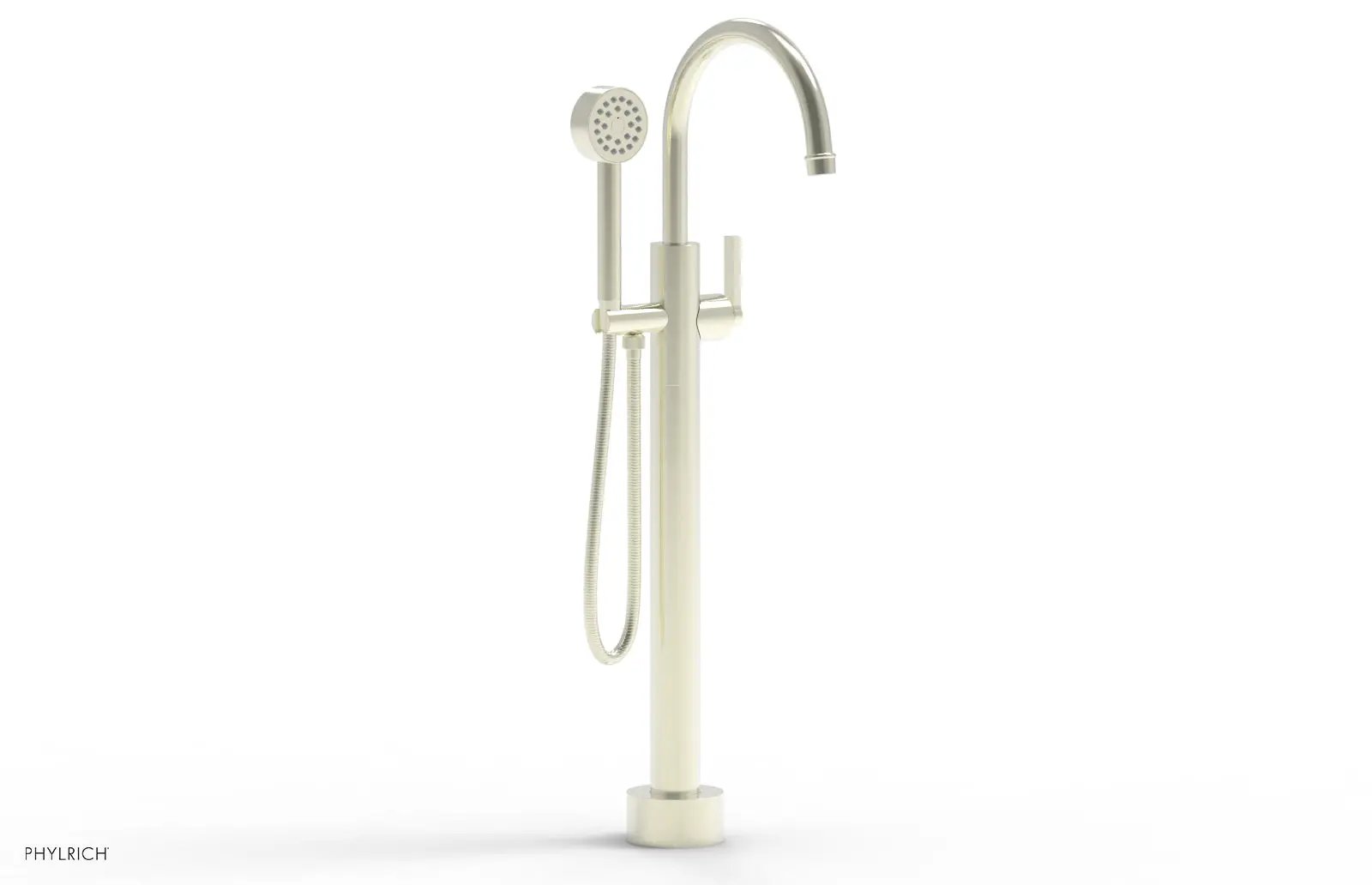 Phylrich HEX MODERN Low Floor Mount Tub Filler - Lever Handle with Hand Shower by Phylrich