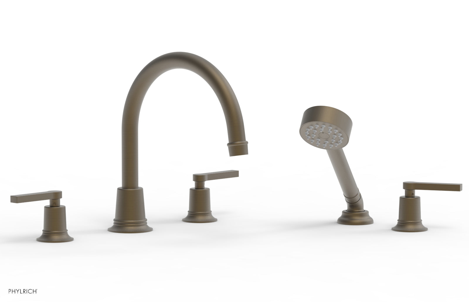 Phylrich HEX MODERN Deck Tub Set with Hand Shower - Lever Handles by Phylrich