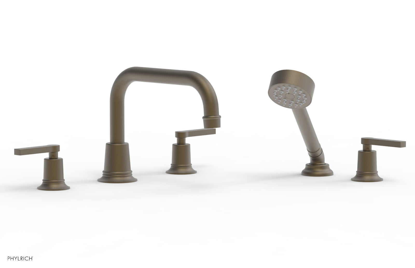 Phylrich HEX MODERN Deck Tub Set with Hand Shower - Lever Handles by Phylrich