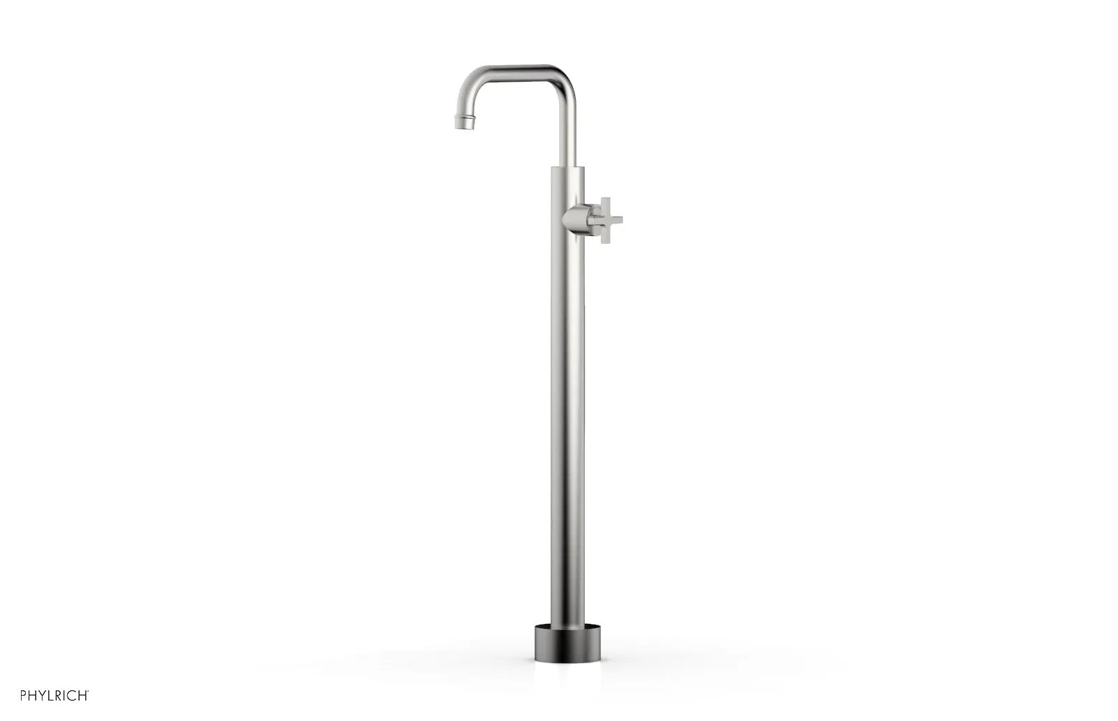 Phylrich HEX MODERN Tall Floor Mount Tub Filler - Cross Handle by Phylrich
