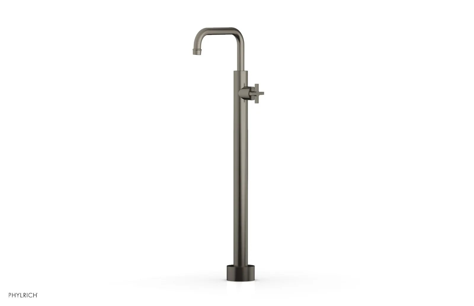 Phylrich HEX MODERN Tall Floor Mount Tub Filler - Cross Handle by Phylrich