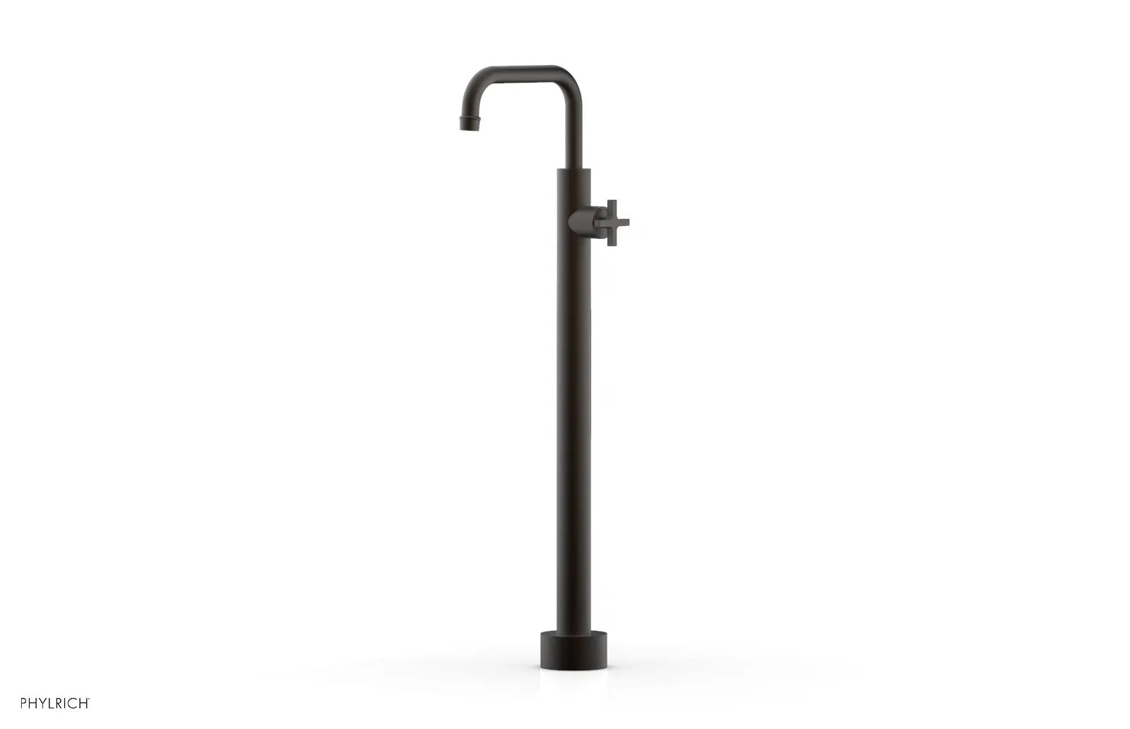 Phylrich HEX MODERN Tall Floor Mount Tub Filler - Cross Handle by Phylrich