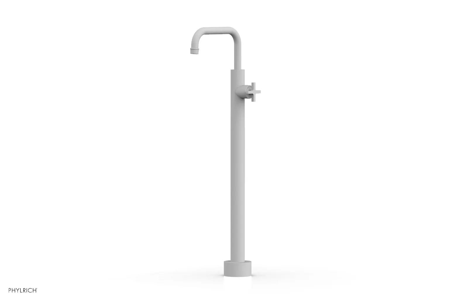 Phylrich HEX MODERN Tall Floor Mount Tub Filler - Cross Handle by Phylrich