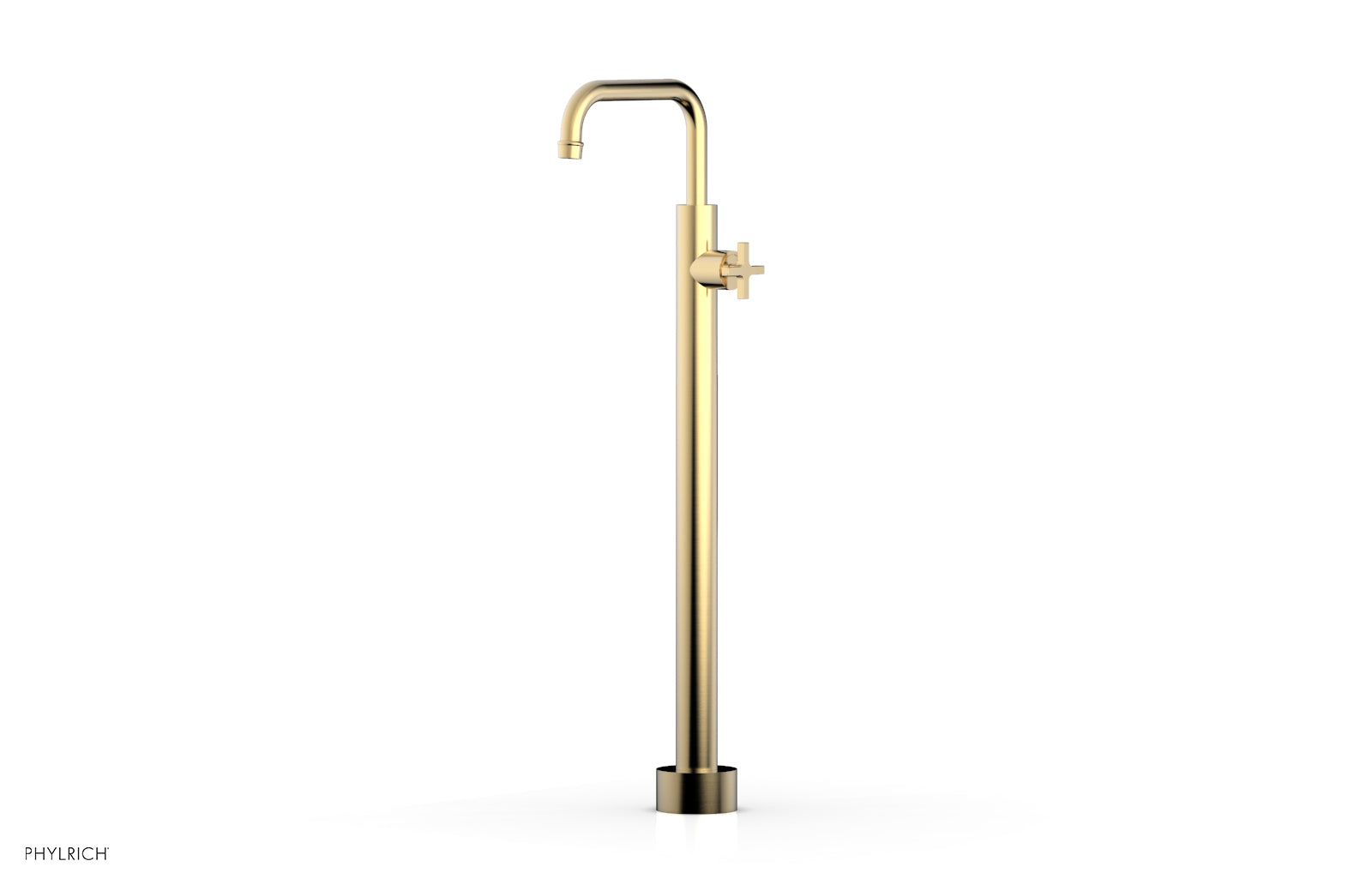 Phylrich HEX MODERN Tall Floor Mount Tub Filler - Cross Handle by Phylrich