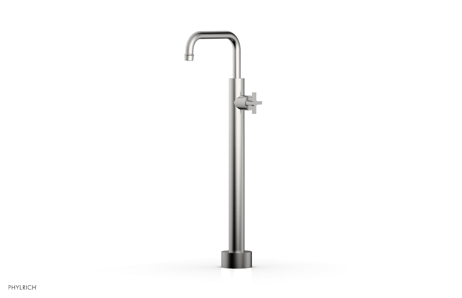 Phylrich HEX MODERN Low Floor Mount Tub Filler - Cross Handle