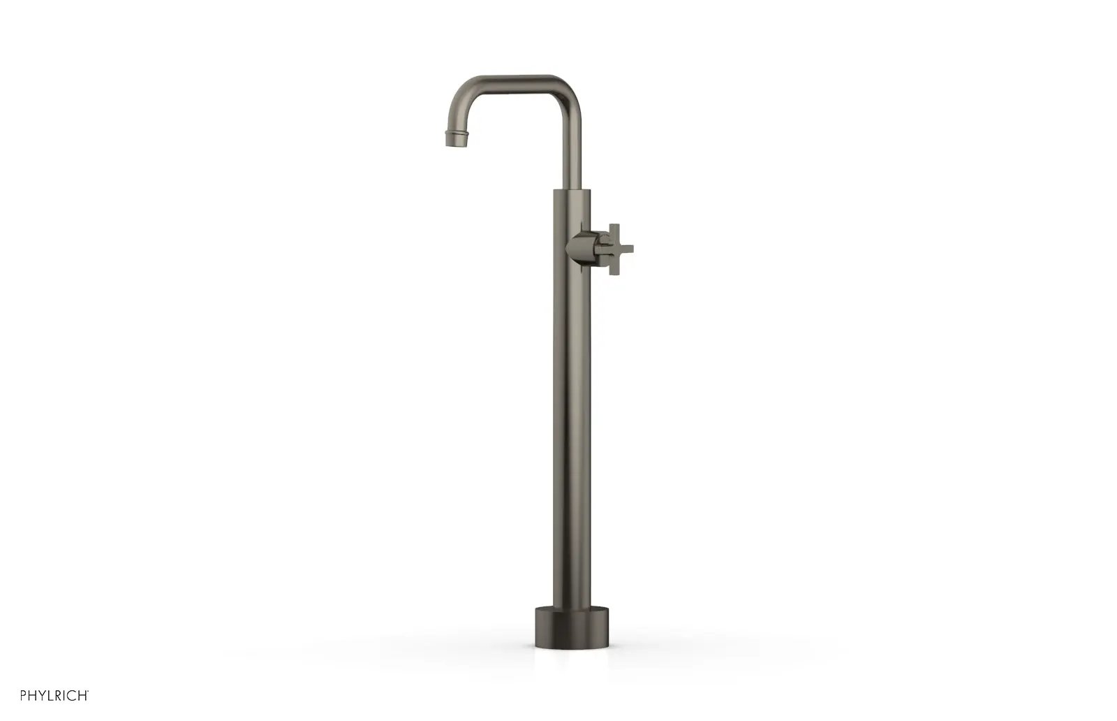 Phylrich HEX MODERN Low Floor Mount Tub Filler - Cross Handle by Phylrich