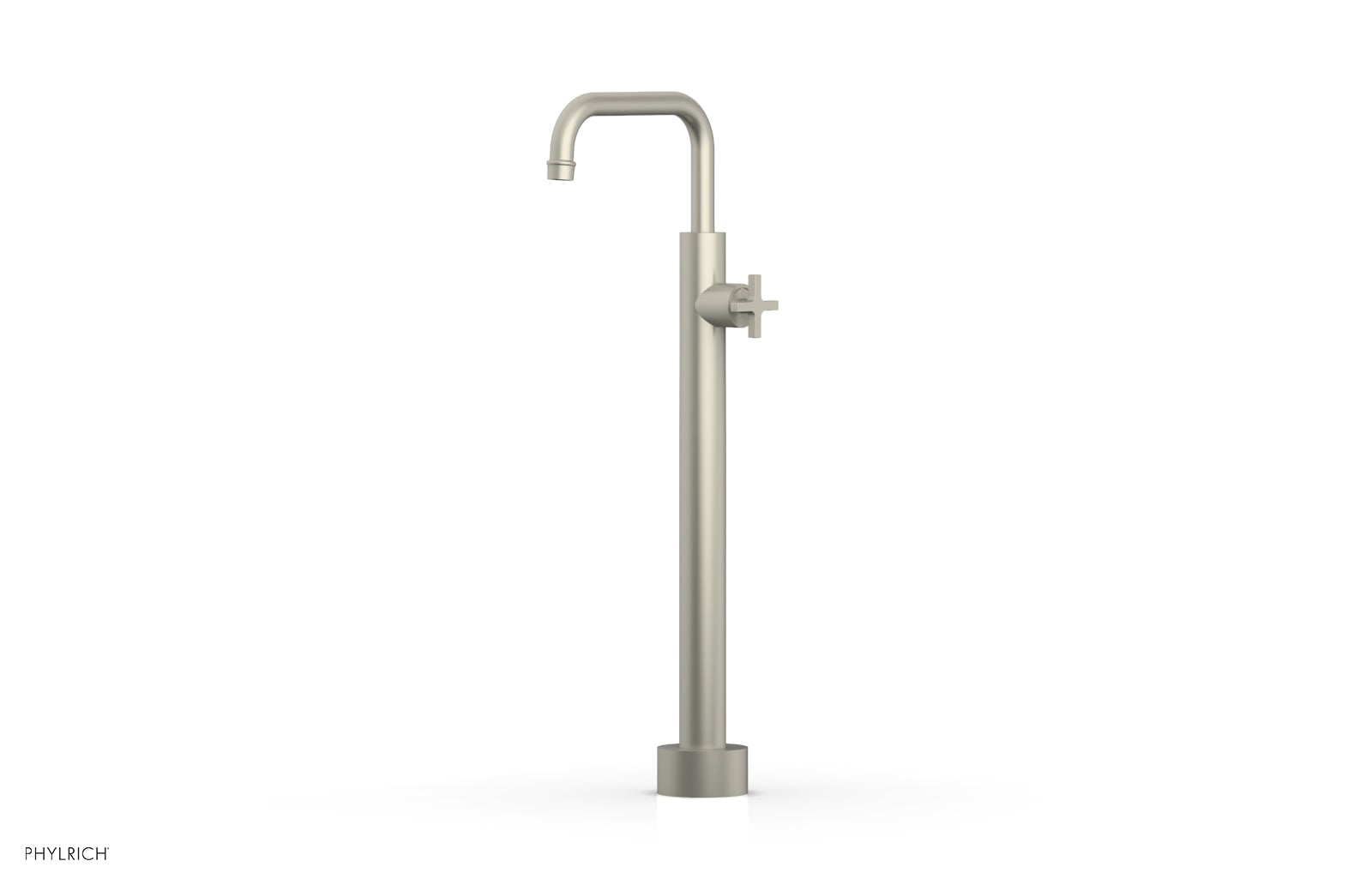 Phylrich HEX MODERN Low Floor Mount Tub Filler - Cross Handle