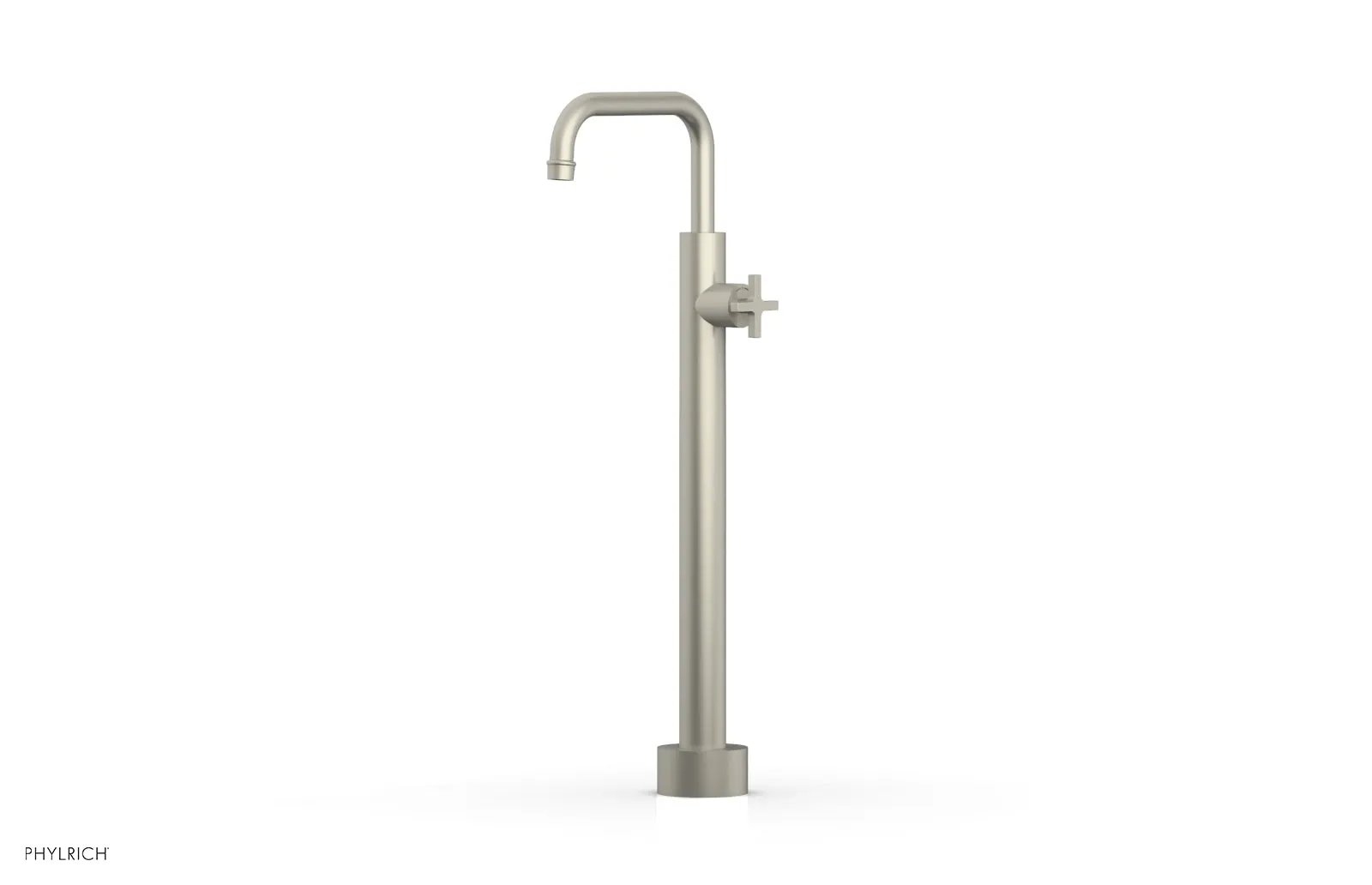 Phylrich HEX MODERN Low Floor Mount Tub Filler - Cross Handle by Phylrich