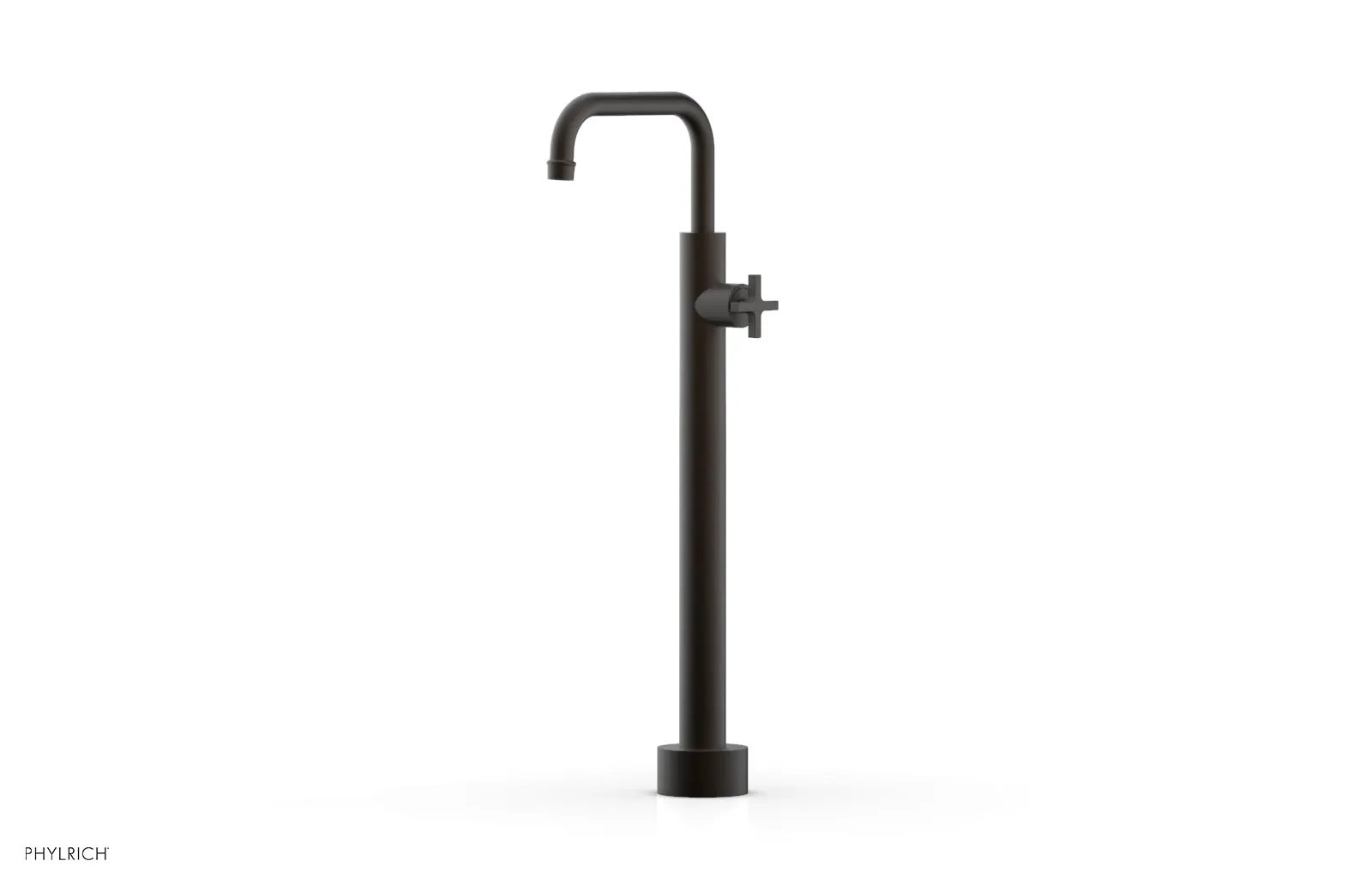 Phylrich HEX MODERN Low Floor Mount Tub Filler - Cross Handle by Phylrich