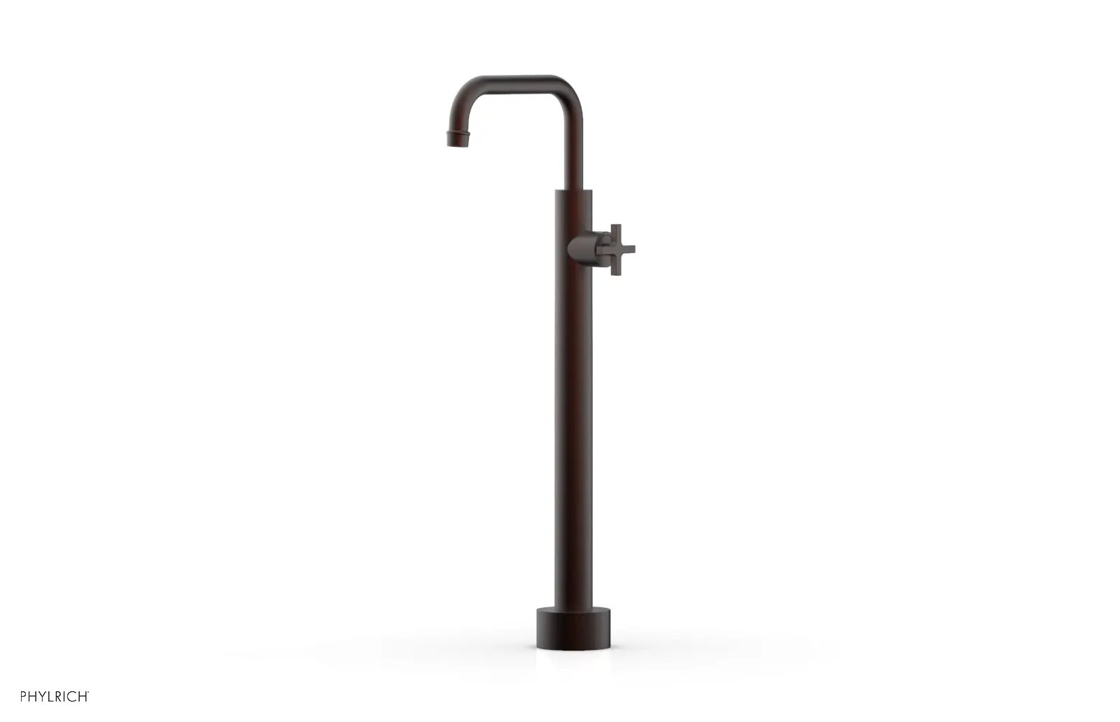 Phylrich HEX MODERN Low Floor Mount Tub Filler - Cross Handle by Phylrich