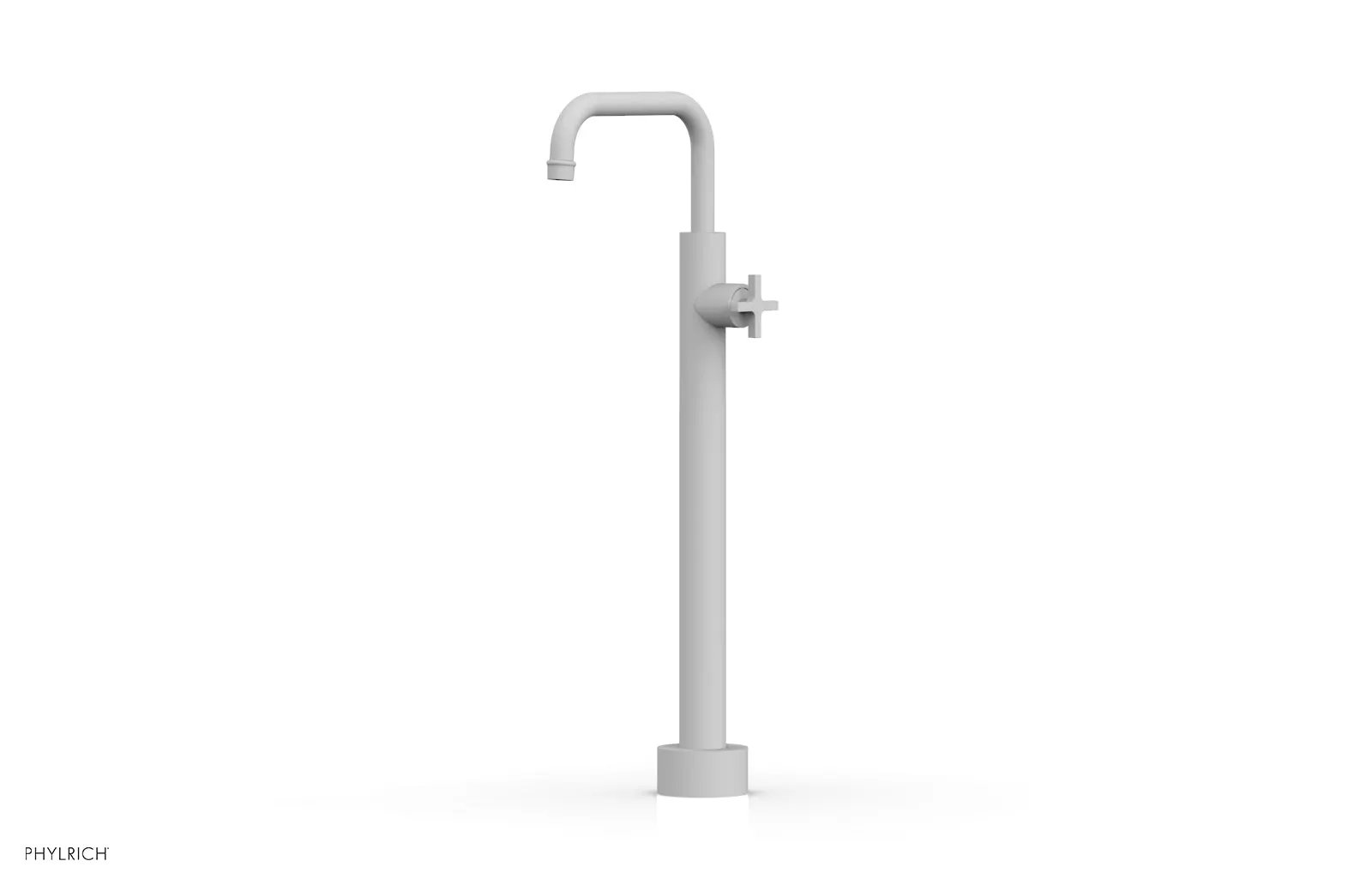 Phylrich HEX MODERN Low Floor Mount Tub Filler - Cross Handle by Phylrich