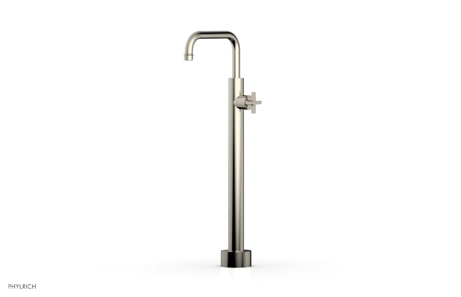 Phylrich HEX MODERN Low Floor Mount Tub Filler - Cross Handle by Phylrich