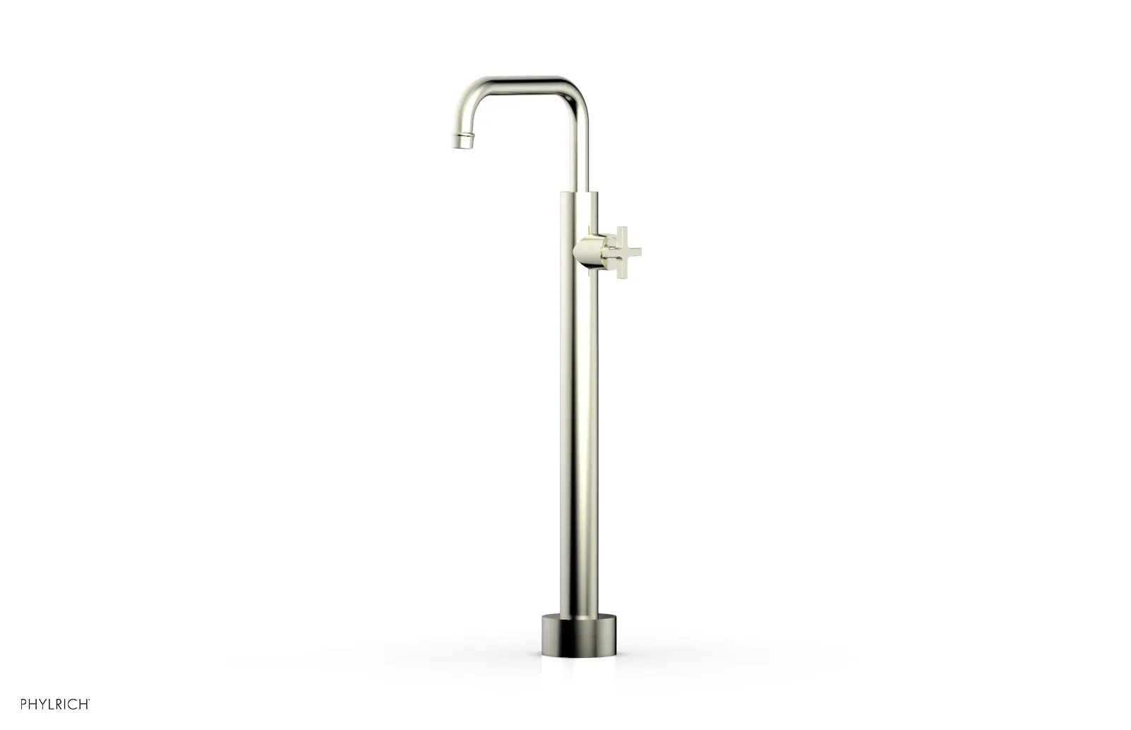 Phylrich HEX MODERN Low Floor Mount Tub Filler - Cross Handle by Phylrich