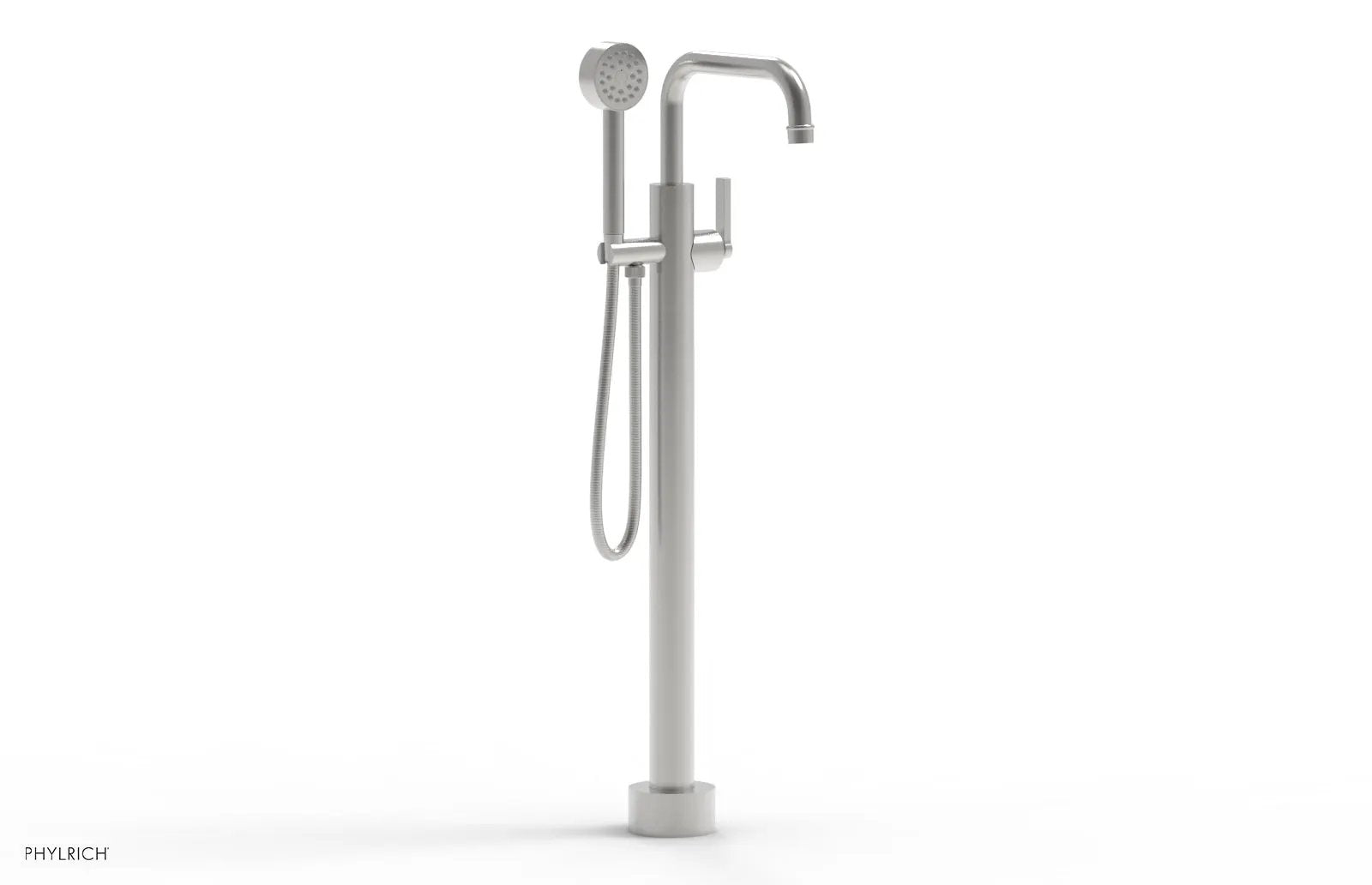 Phylrich HEX MODERN Tall Floor Mount Tub Filler - Lever Handle with Hand Shower by Phylrich
