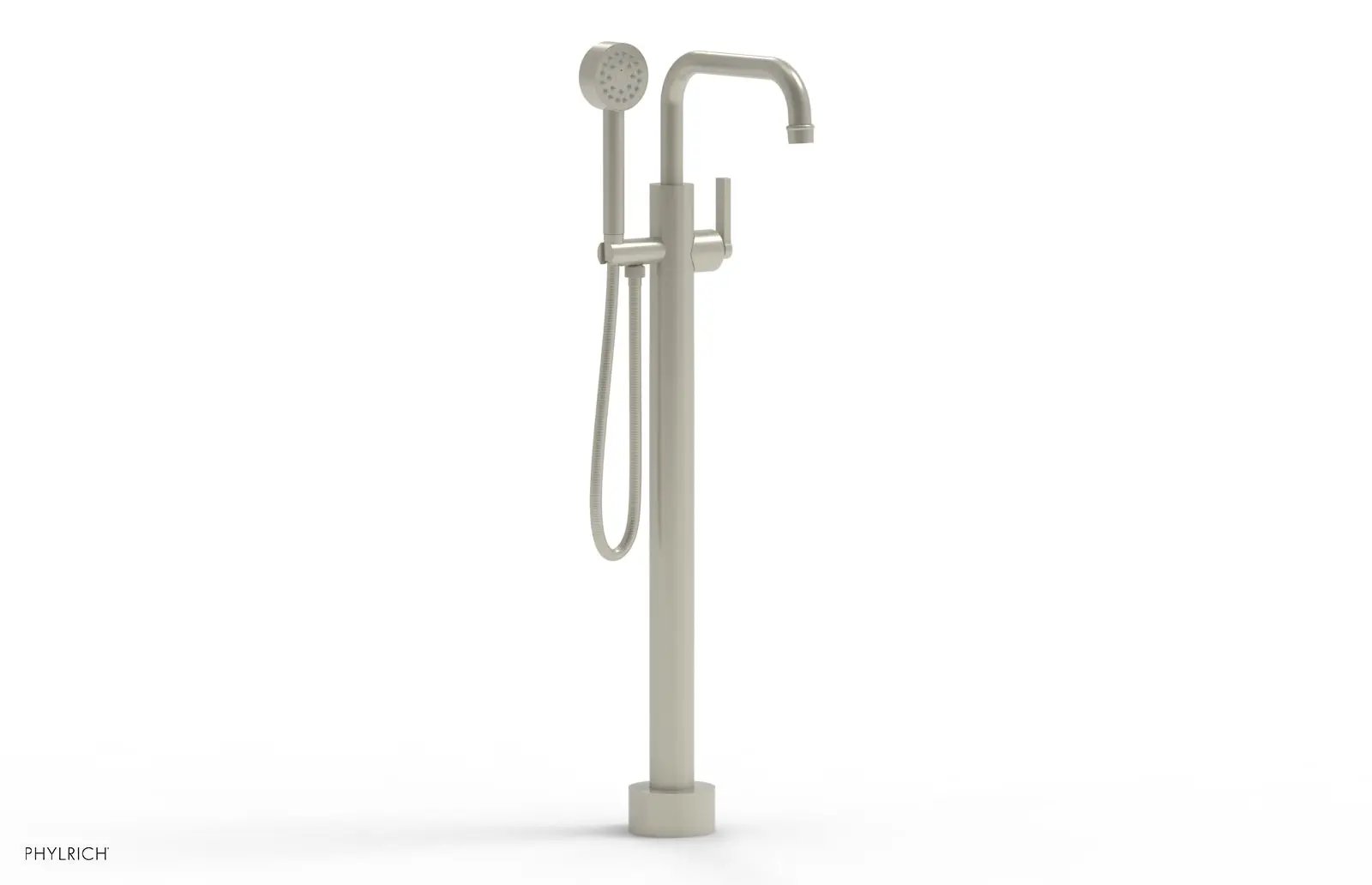 Phylrich HEX MODERN Tall Floor Mount Tub Filler - Lever Handle with Hand Shower by Phylrich