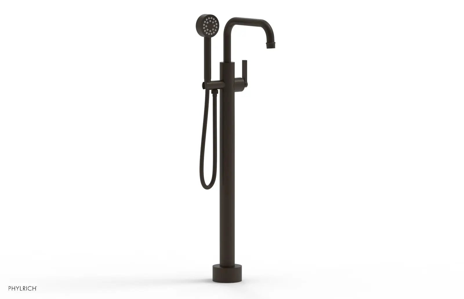 Phylrich HEX MODERN Tall Floor Mount Tub Filler - Lever Handle with Hand Shower by Phylrich
