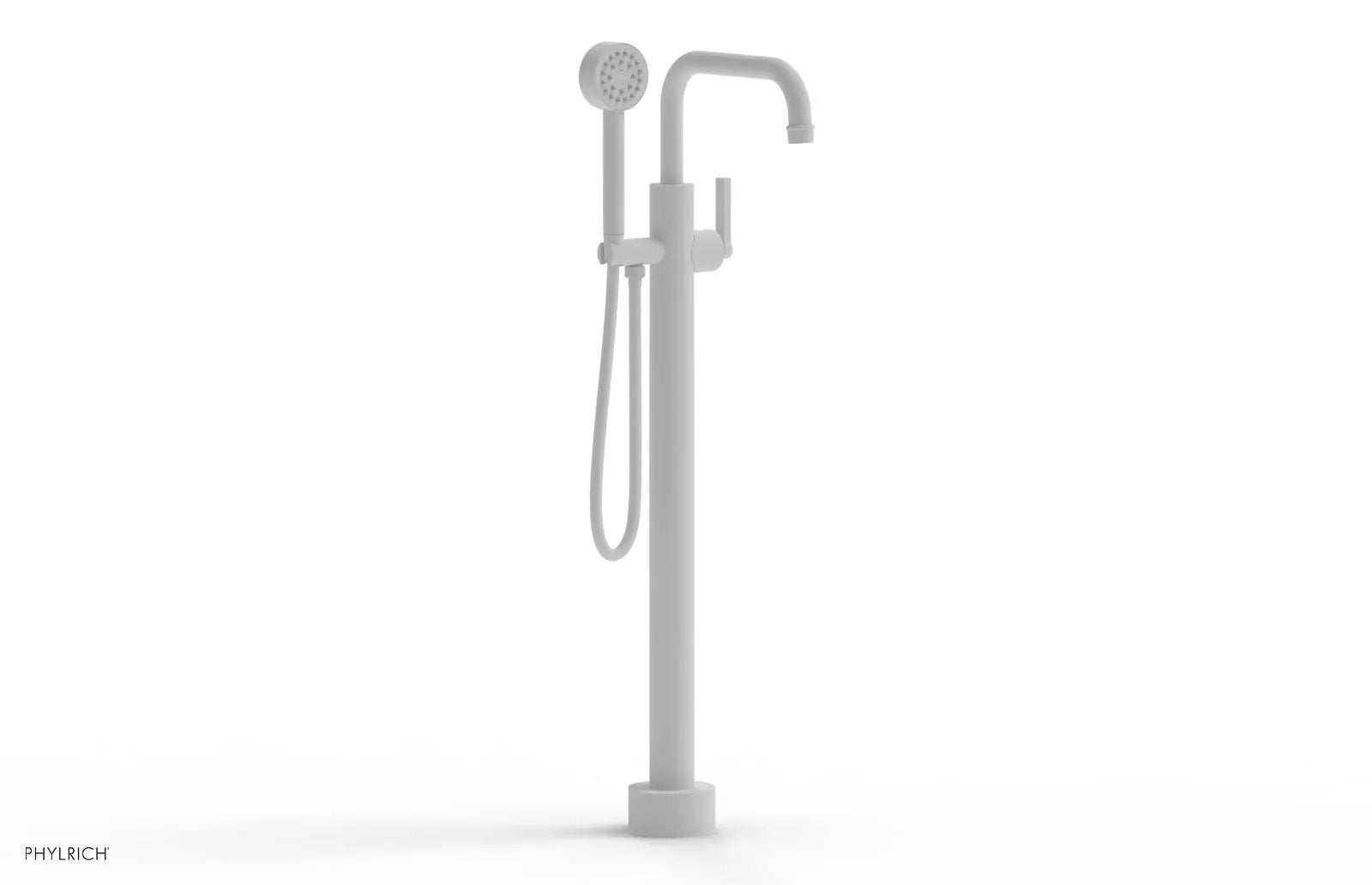 Phylrich HEX MODERN Tall Floor Mount Tub Filler - Lever Handle with Hand Shower by Phylrich