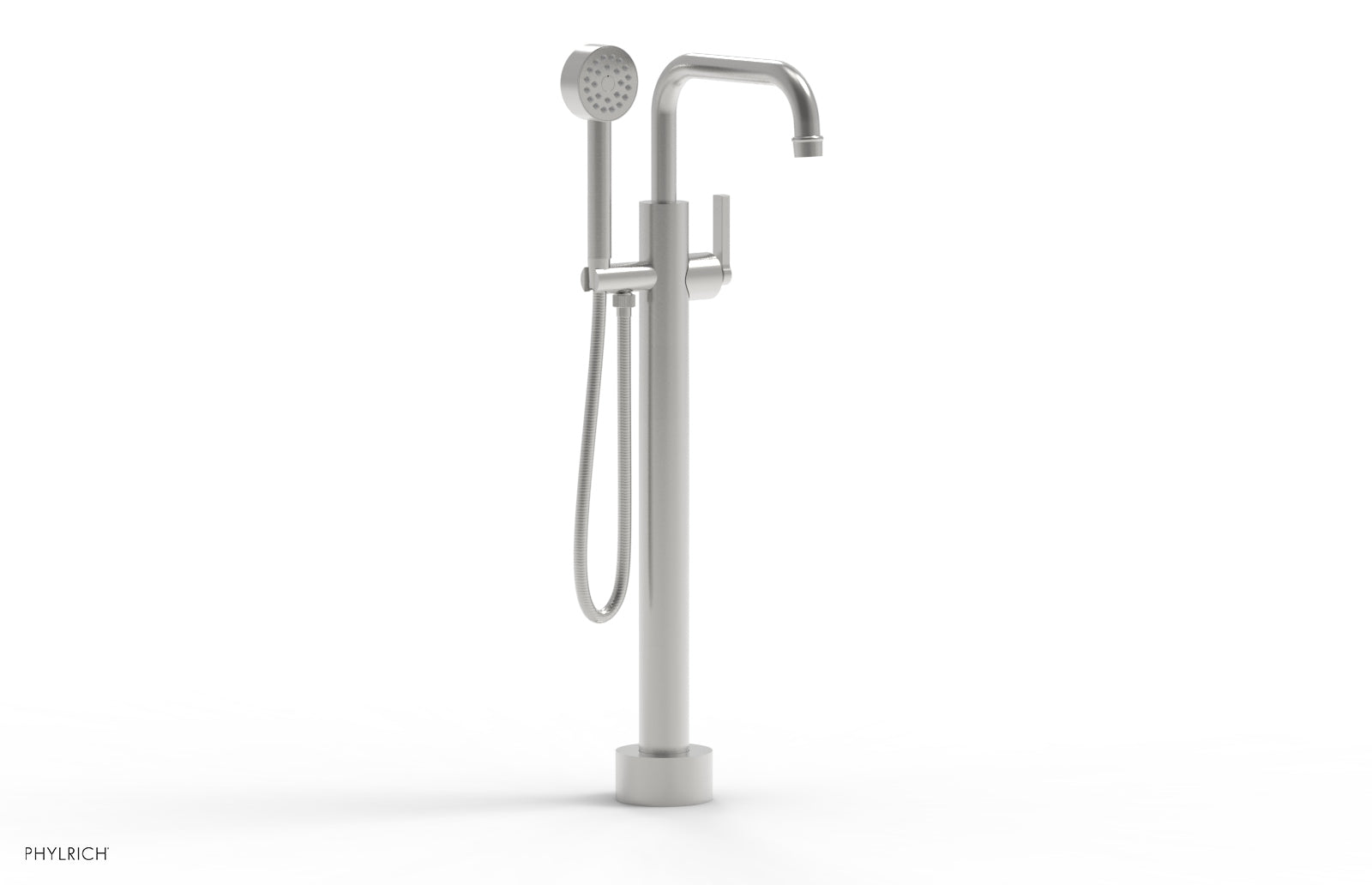 Phylrich HEX MODERN Low Floor Mount Tub Filler - Lever Handle with Hand Shower
