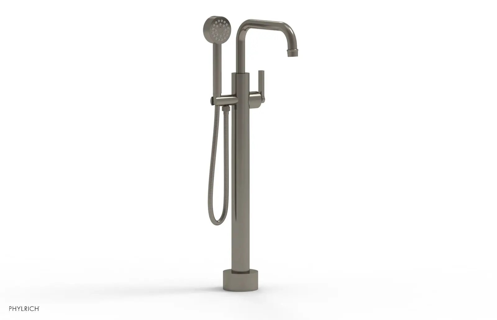 Phylrich HEX MODERN Low Floor Mount Tub Filler - Lever Handle with Hand Shower by Phylrich