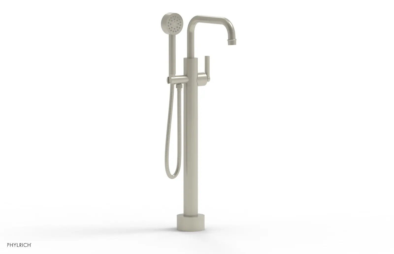 Phylrich HEX MODERN Low Floor Mount Tub Filler - Lever Handle with Hand Shower by Phylrich