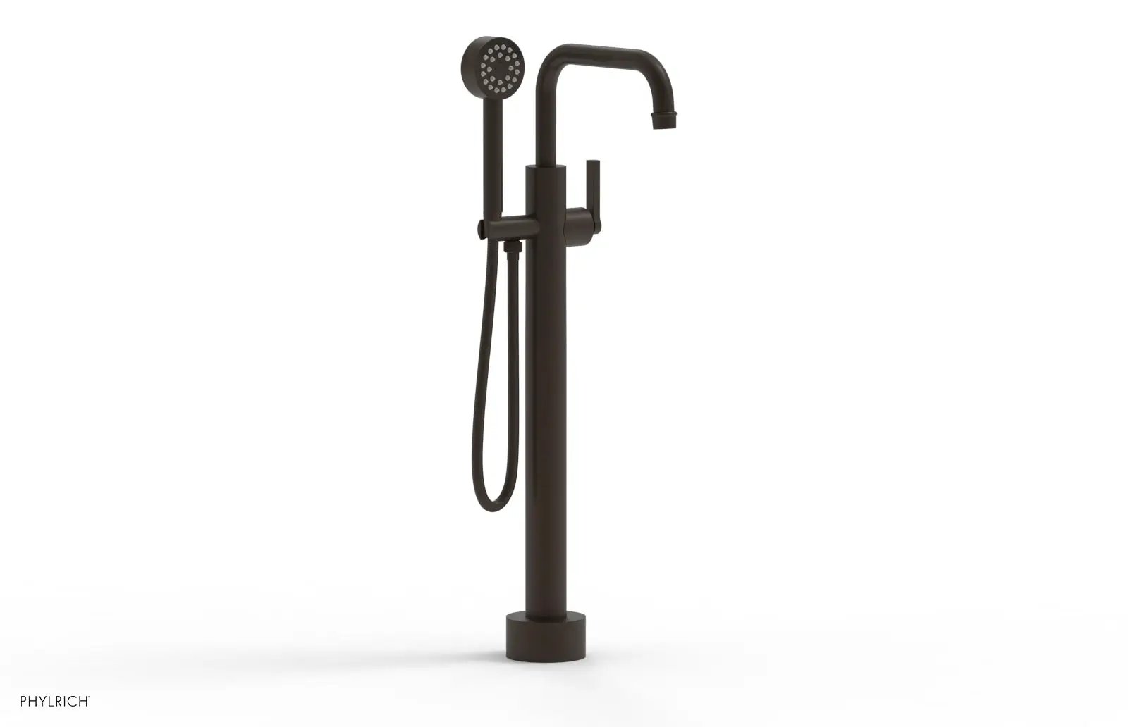 Phylrich HEX MODERN Low Floor Mount Tub Filler - Lever Handle with Hand Shower by Phylrich