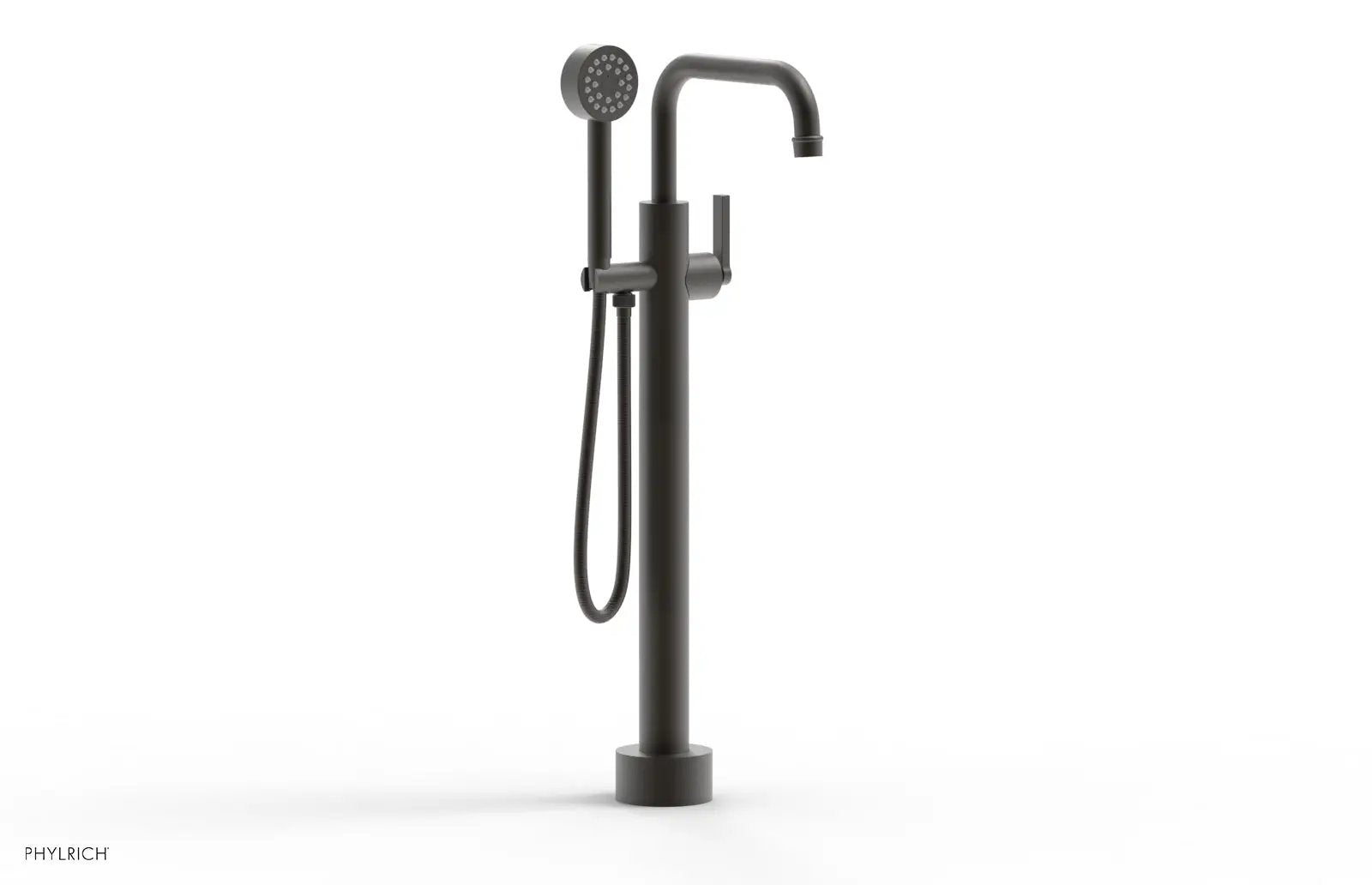 Phylrich HEX MODERN Low Floor Mount Tub Filler - Lever Handle with Hand Shower by Phylrich