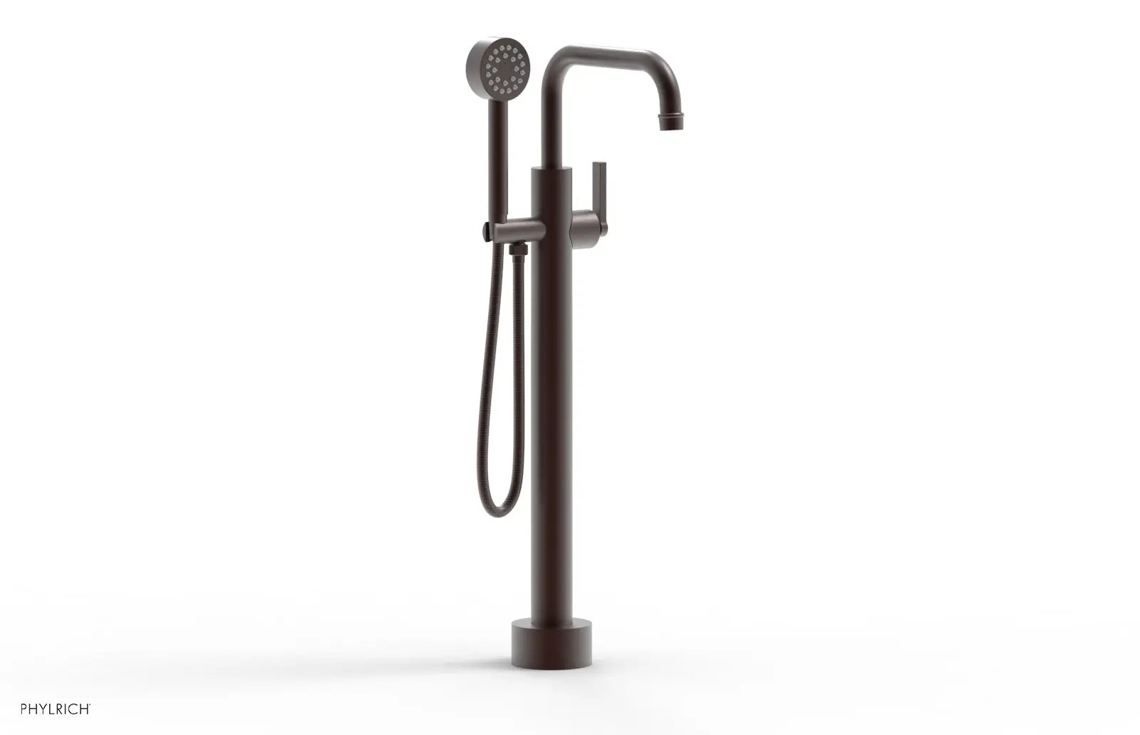 Phylrich HEX MODERN Low Floor Mount Tub Filler - Lever Handle with Hand Shower by Phylrich