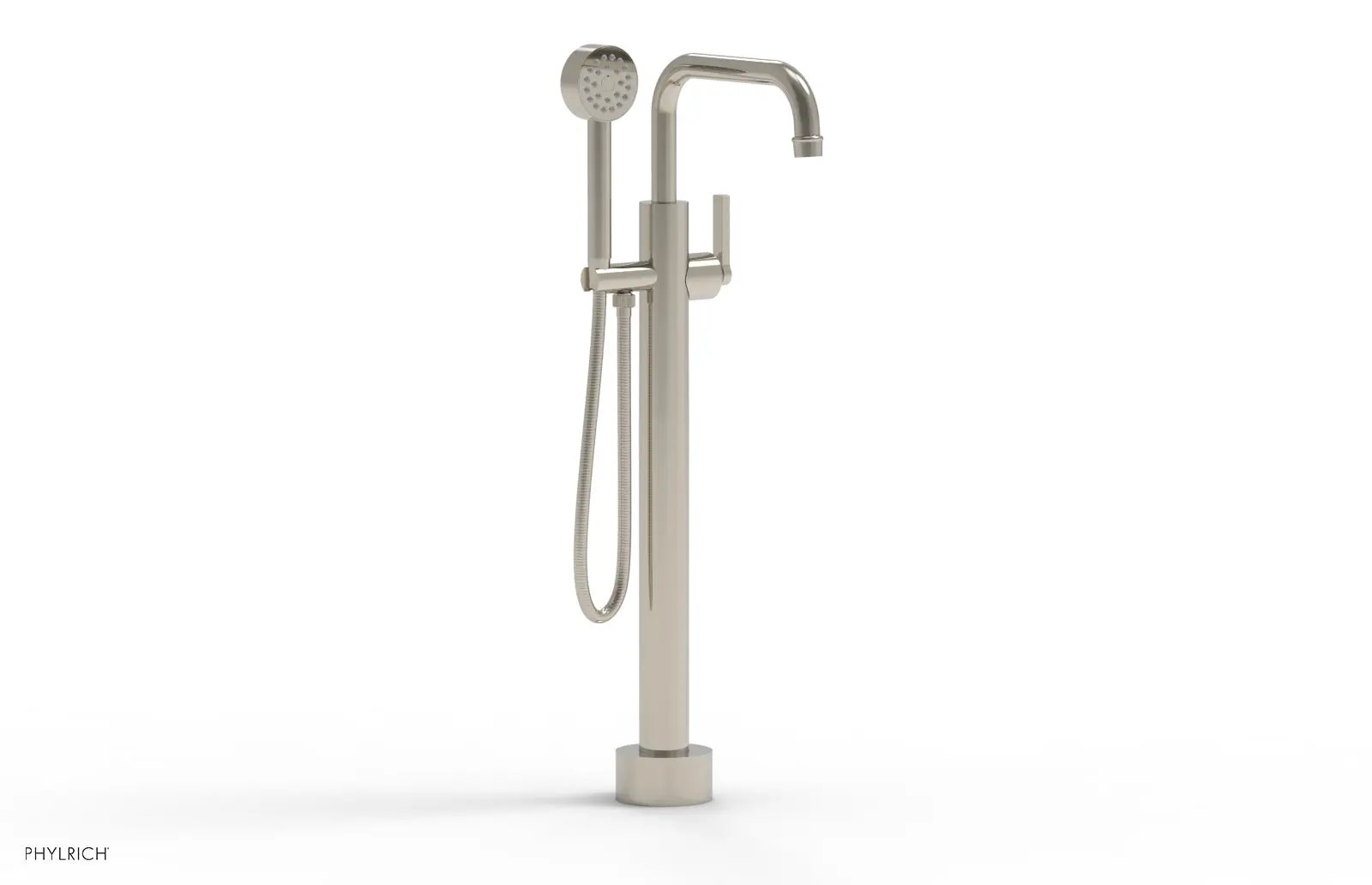 Phylrich HEX MODERN Low Floor Mount Tub Filler - Lever Handle with Hand Shower by Phylrich