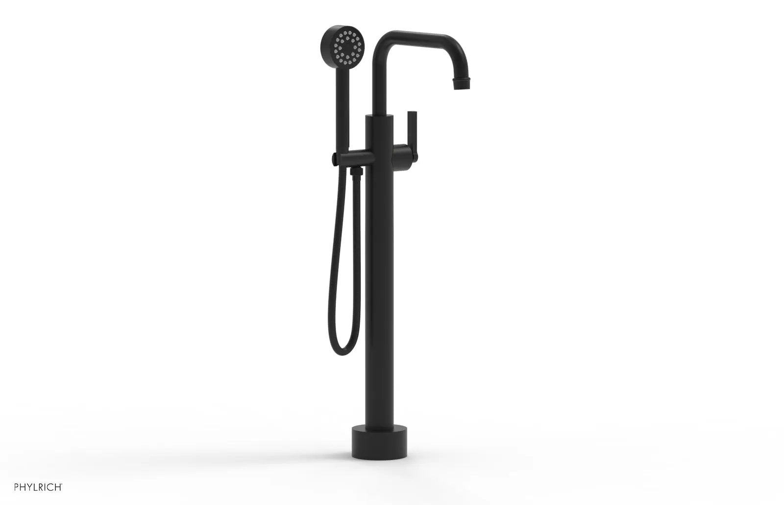Phylrich HEX MODERN Low Floor Mount Tub Filler - Lever Handle with Hand Shower by Phylrich