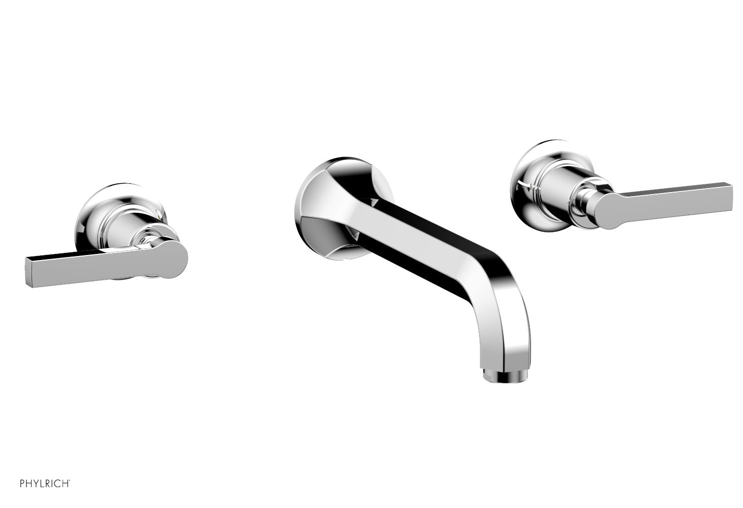 polished chrome wall tub set