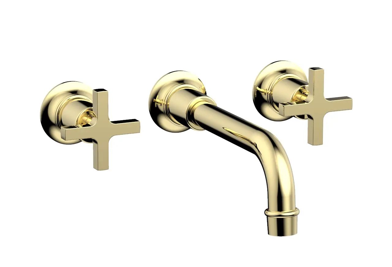 Phylrich HEX MODERN Wall Tub Set - Cross Handles by Phylrich