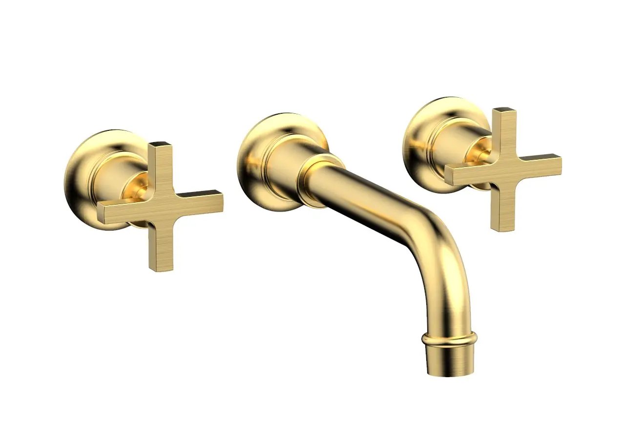 Phylrich HEX MODERN Wall Tub Set - Cross Handles by Phylrich