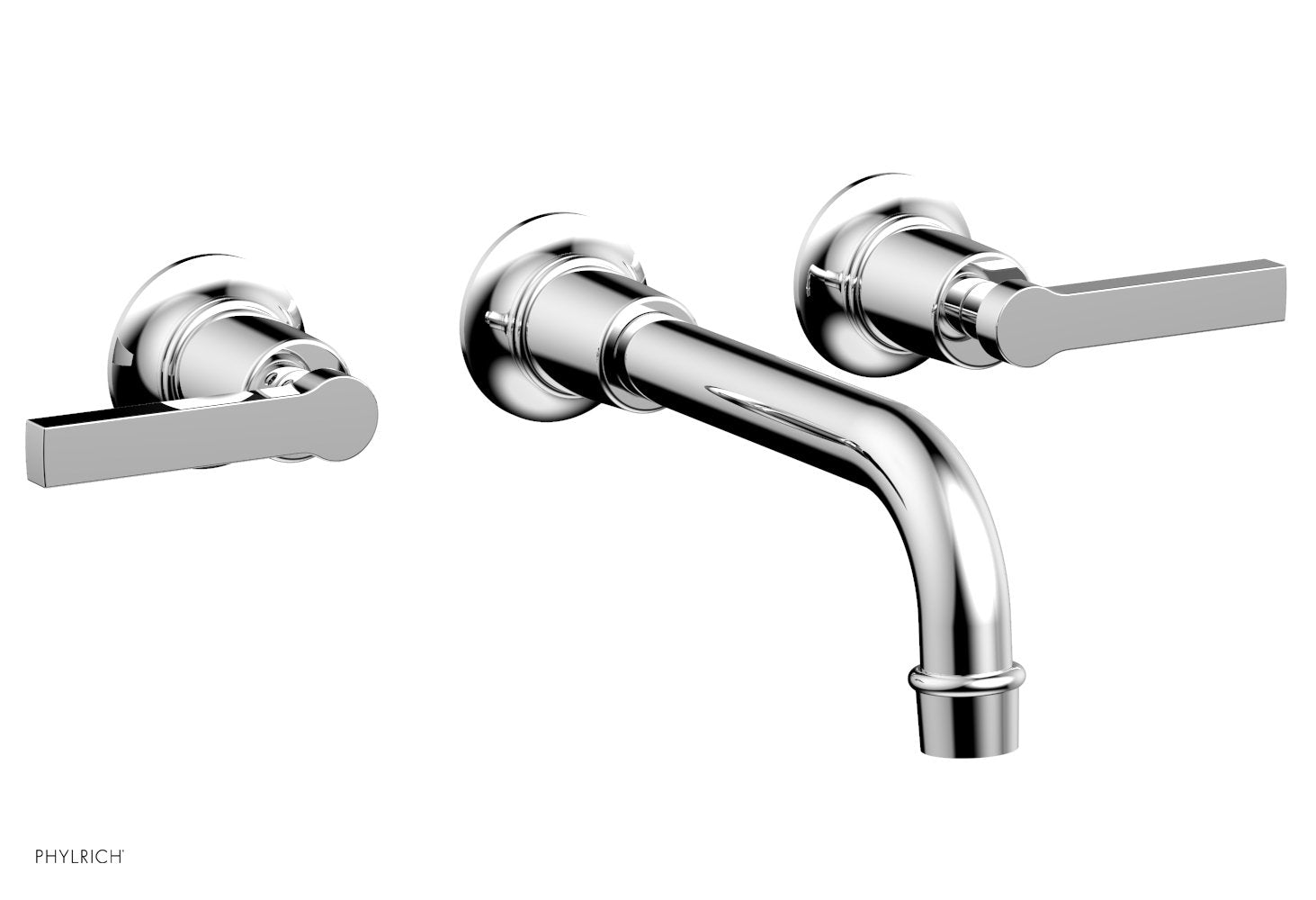 polished chrome wall tub set