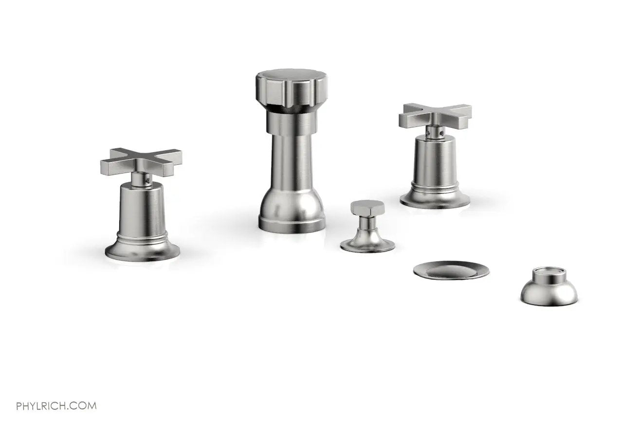 Phylrich HEX MODERN Four Hole Bidet Set - Cross Handles by Phylrich