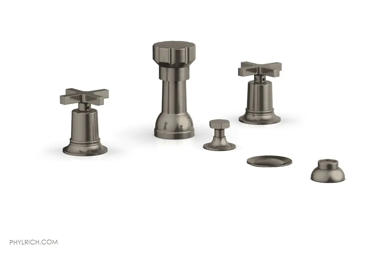 Phylrich HEX MODERN Four Hole Bidet Set - Cross Handles by Phylrich