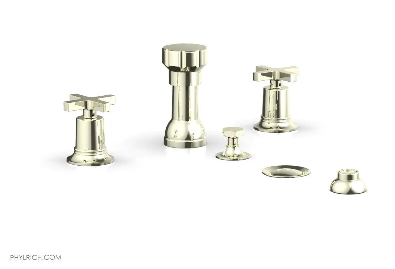 Phylrich HEX MODERN Four Hole Bidet Set - Cross Handles by Phylrich
