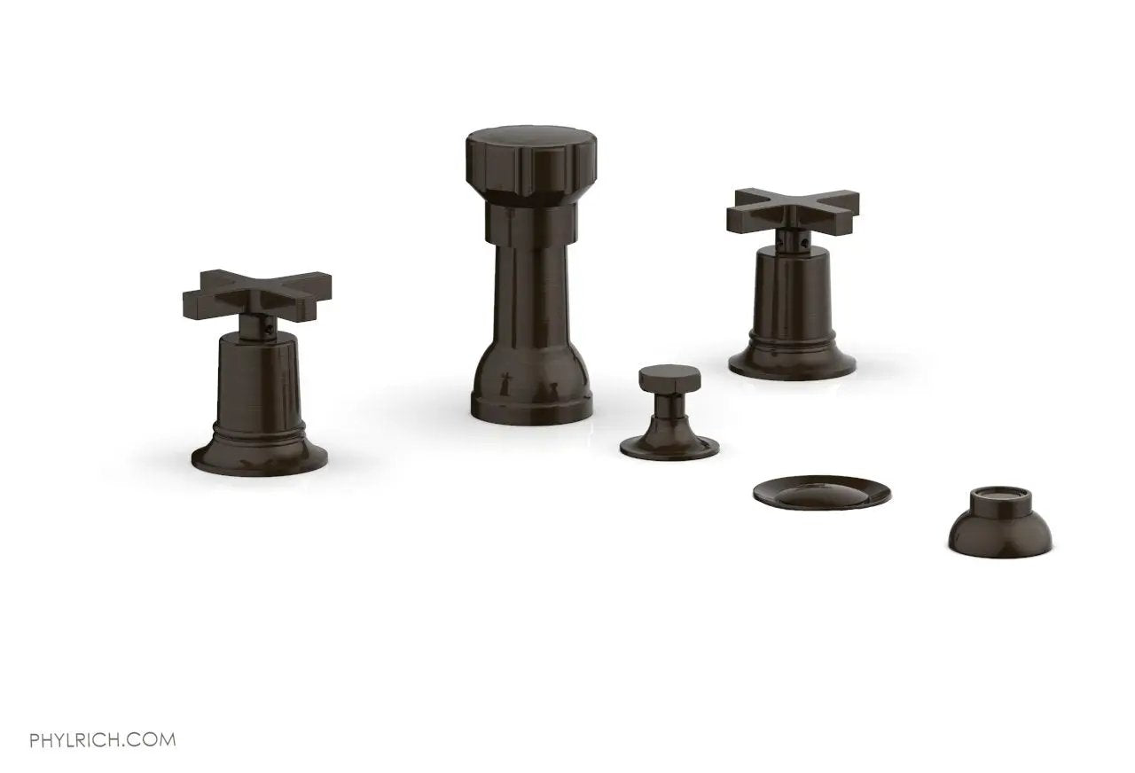 Phylrich HEX MODERN Four Hole Bidet Set - Cross Handles by Phylrich