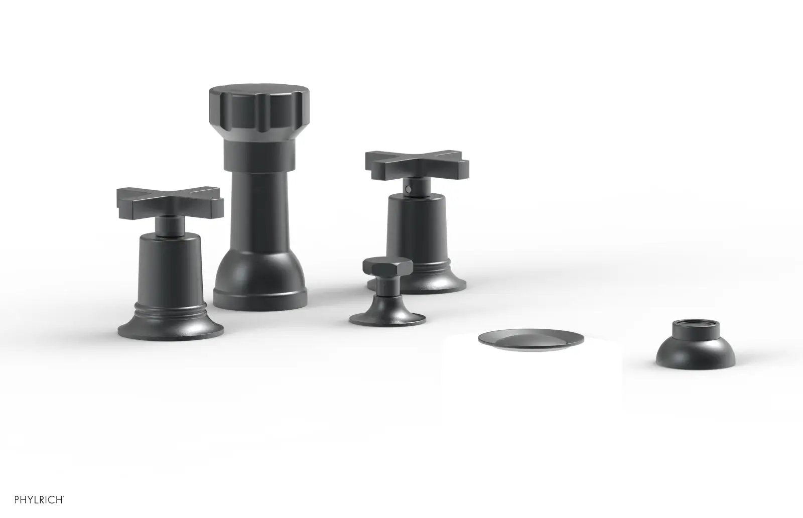 Phylrich HEX MODERN Four Hole Bidet Set - Cross Handles by Phylrich