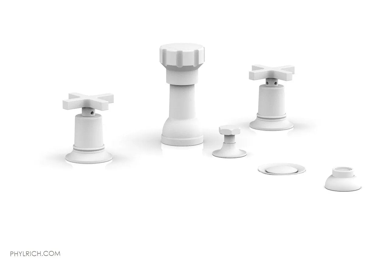 Phylrich HEX MODERN Four Hole Bidet Set - Cross Handles by Phylrich