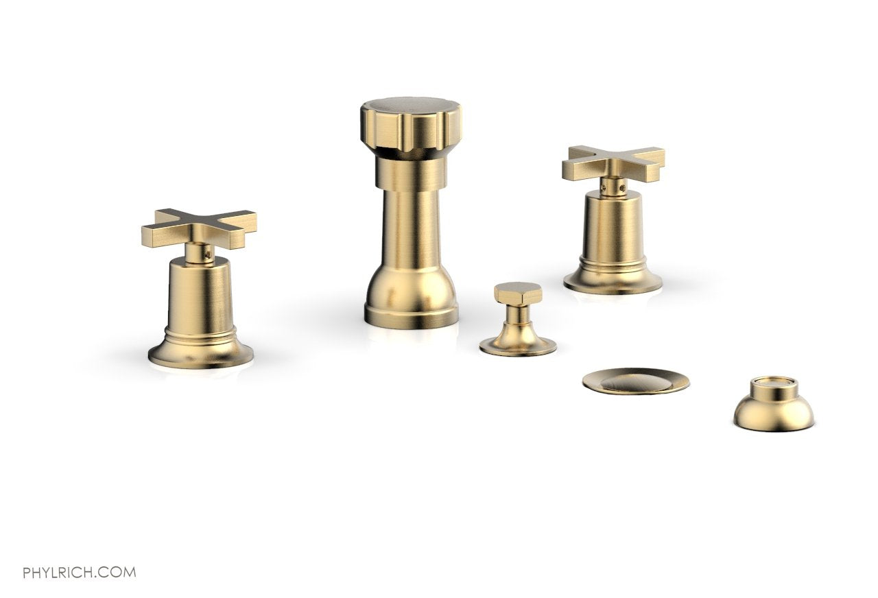 Phylrich HEX MODERN Four Hole Bidet Set - Cross Handles by Phylrich
