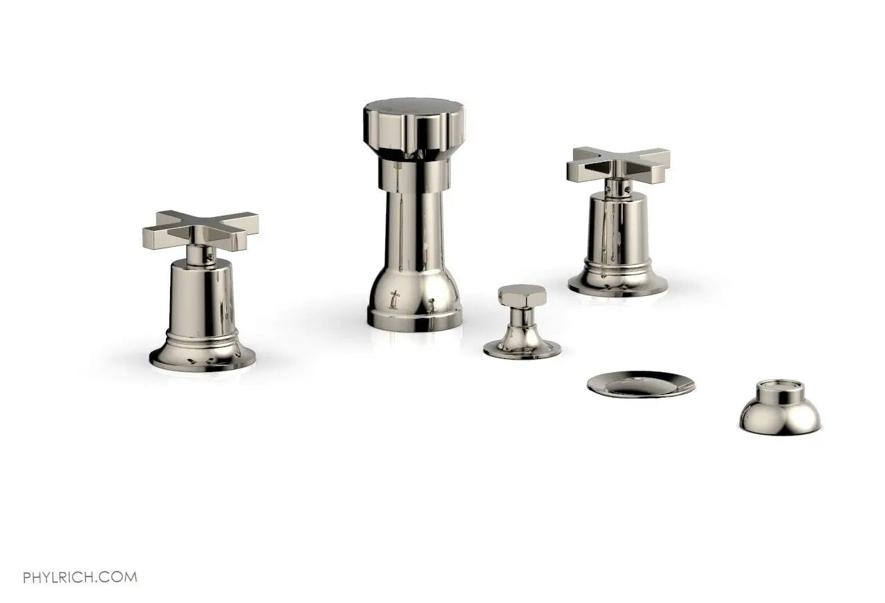 Phylrich HEX MODERN Four Hole Bidet Set - Cross Handles by Phylrich