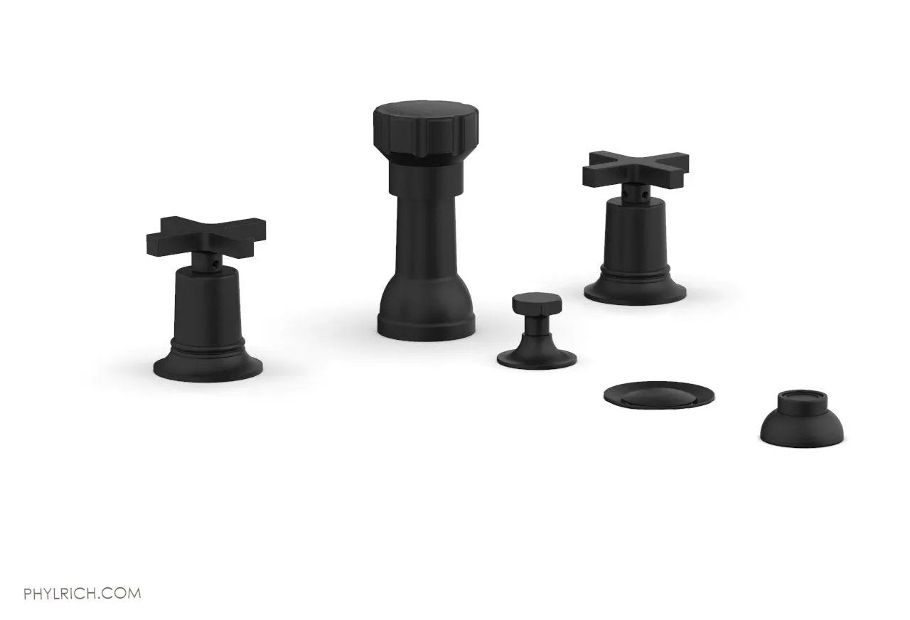 Phylrich HEX MODERN Four Hole Bidet Set - Cross Handles by Phylrich