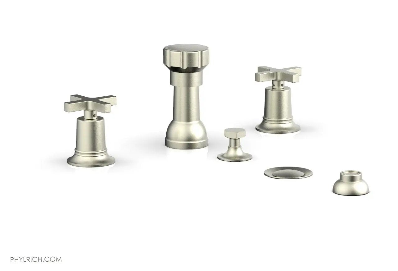 Phylrich HEX MODERN Four Hole Bidet Set - Cross Handles by Phylrich