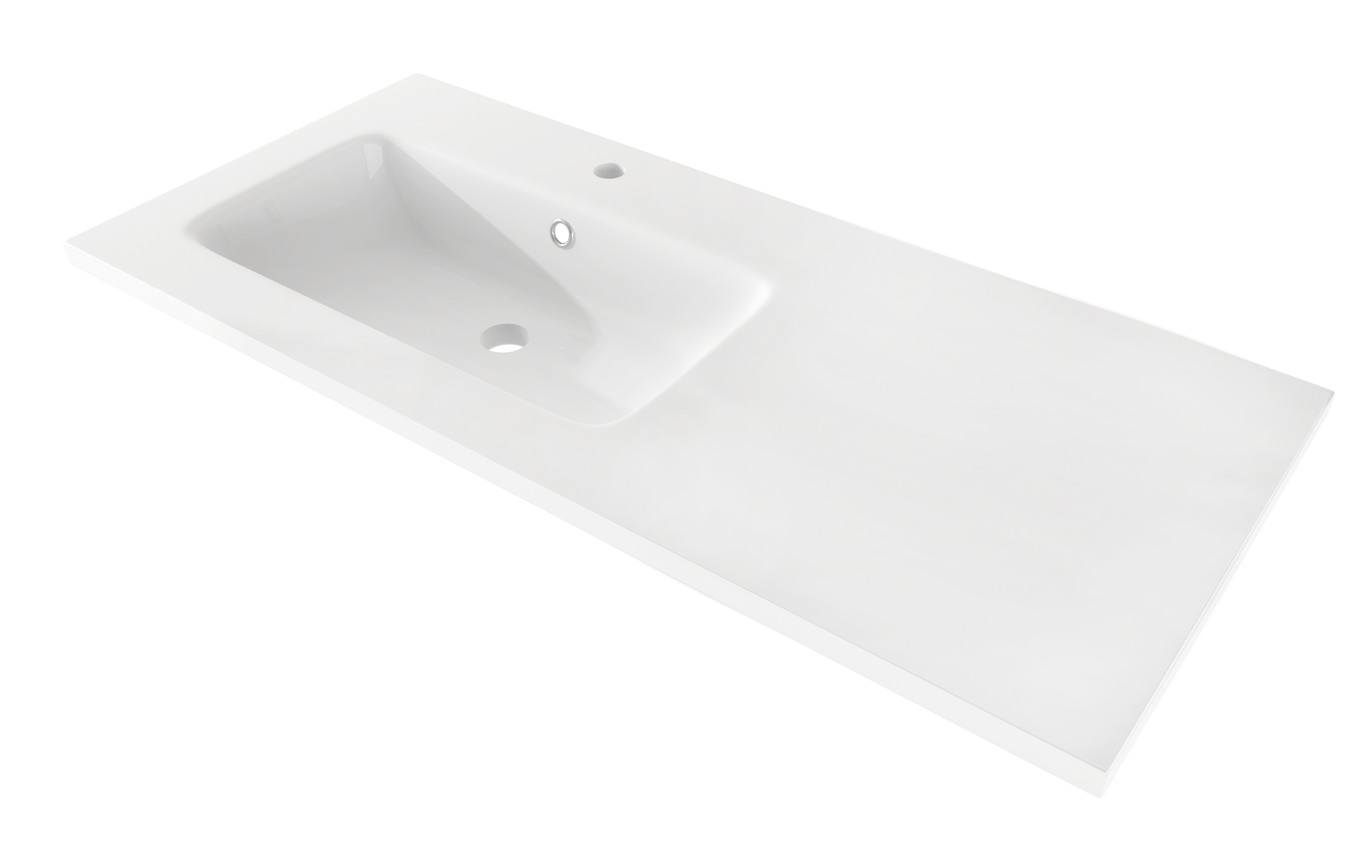 glossy white bathroom sink