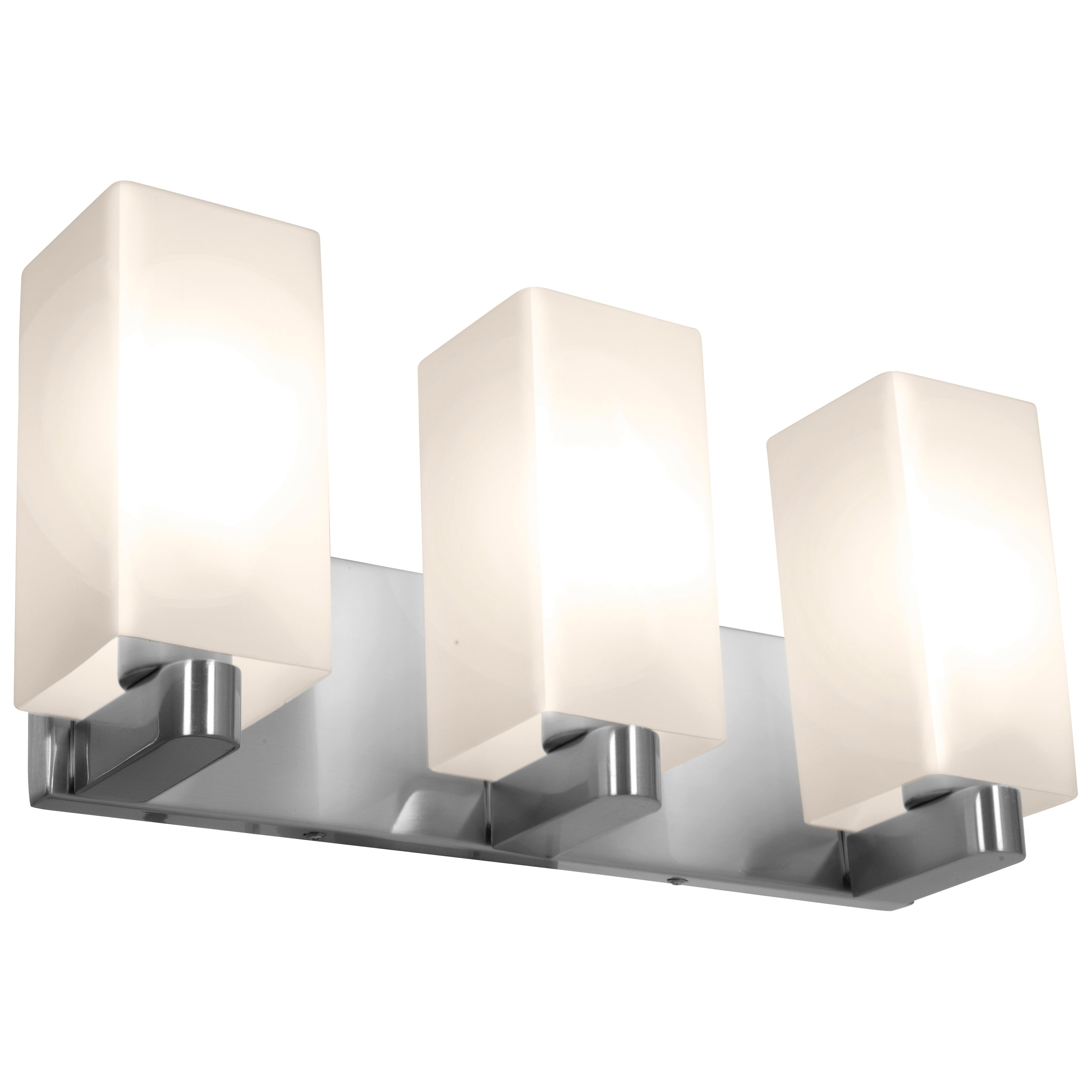 brushed steel light vanity